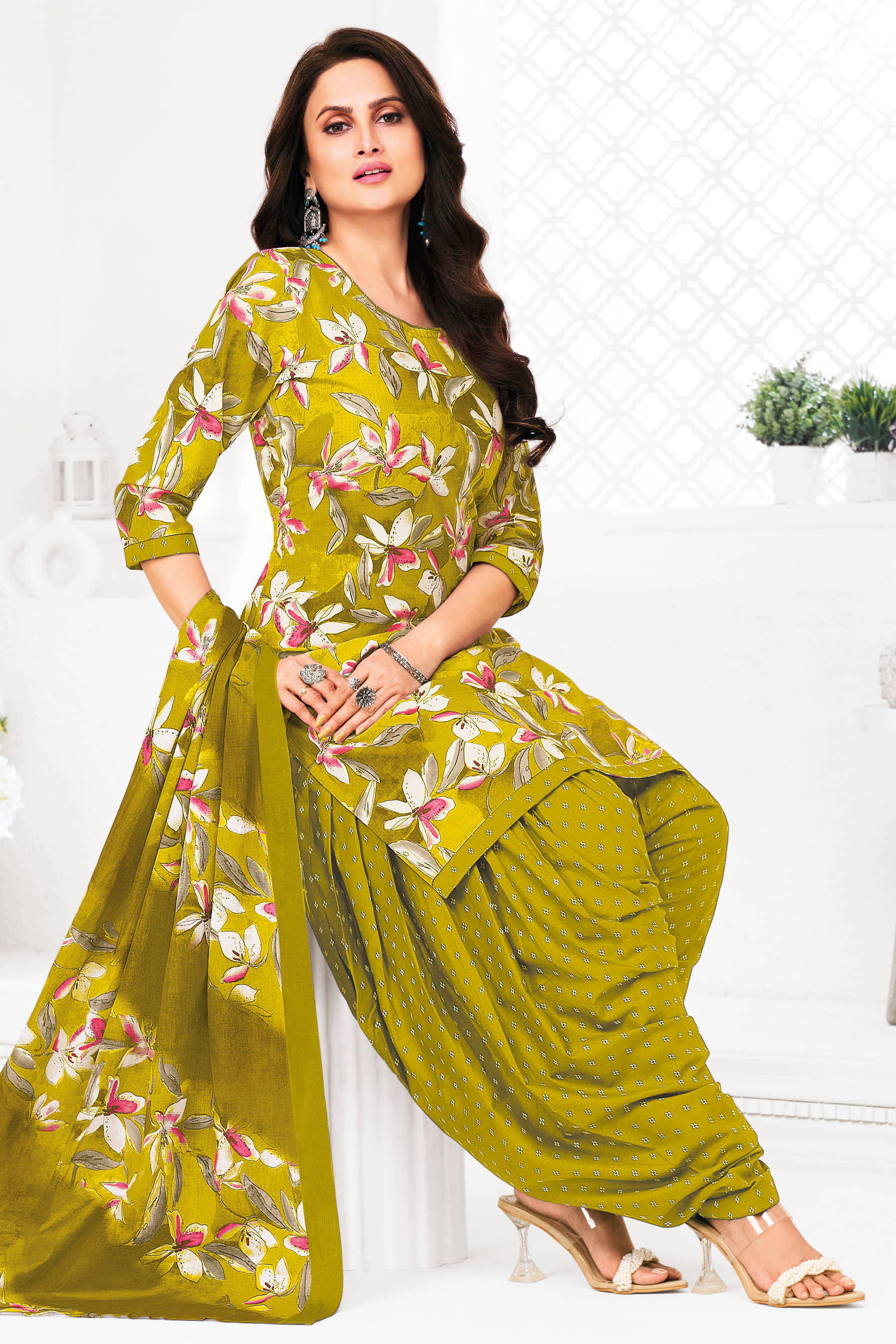shree jeenmata collection Women's Cotton Unstitched Salwar Suit - Unstitched Fabrics | Buy online on ZillyBuy