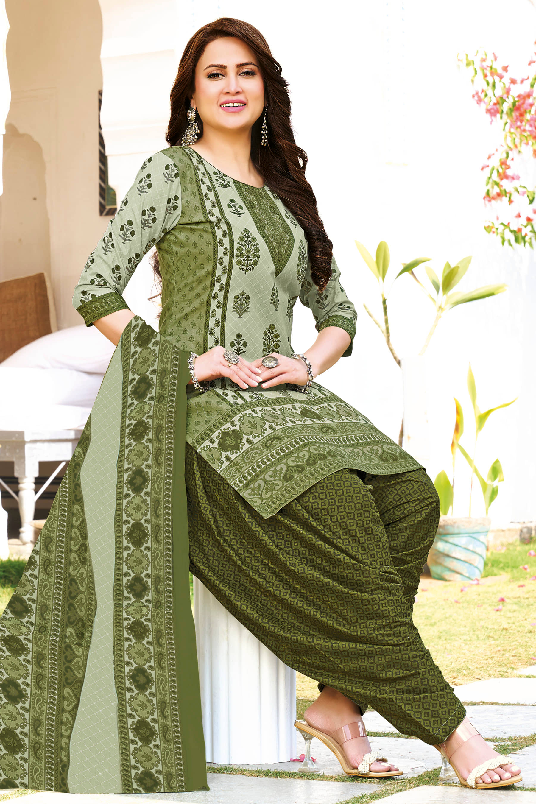 shree jeenmata collection Women's Cotton Unstitched Salwar Suit - Unstitched Fabrics | Buy online on ZillyBuy