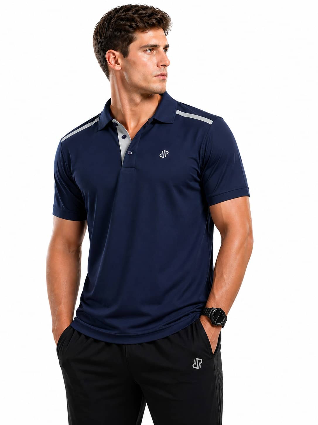 RF RAVES Navy Blue Polyester Regular Fit Men's Sports Polo T-Shirt ( Pack of 1 )