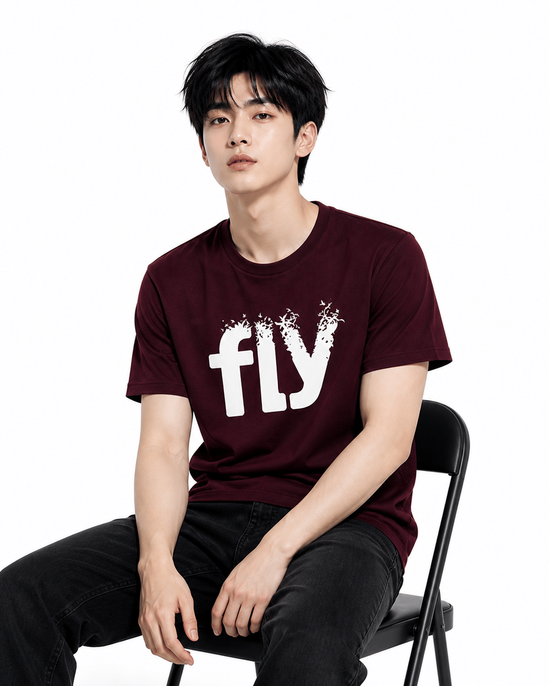 attitude start of fashion Men Polyester Regular Fit Printed T-Shirt ( Maroon )