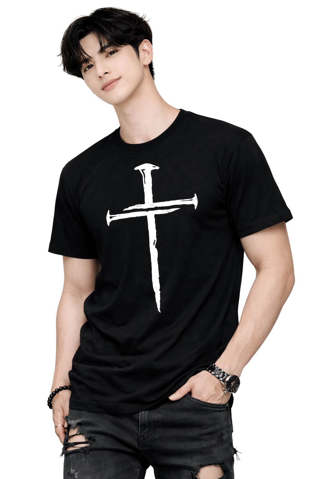 attitude start of fashion Men Polyester Regular Fit Printed T-Shirt ( Black )