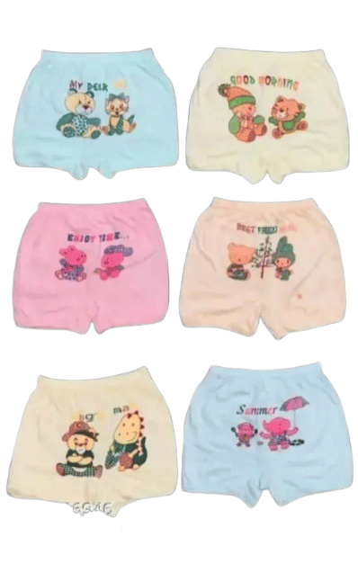 bexzzor Pack of 6 Cotton Bloomers For Girls ( Multicolor )