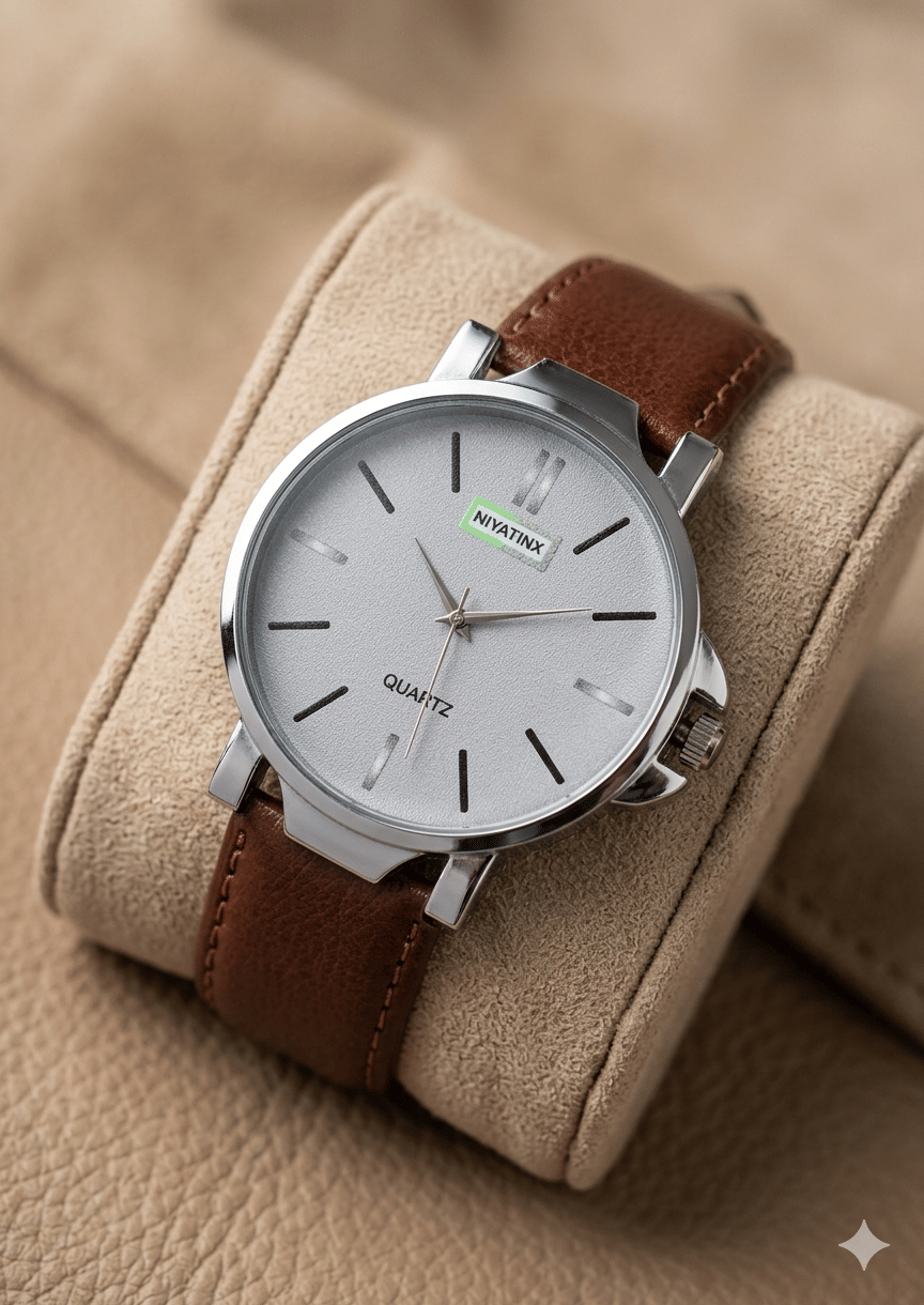 niyatifab Brown Leather Analog Men's Watch