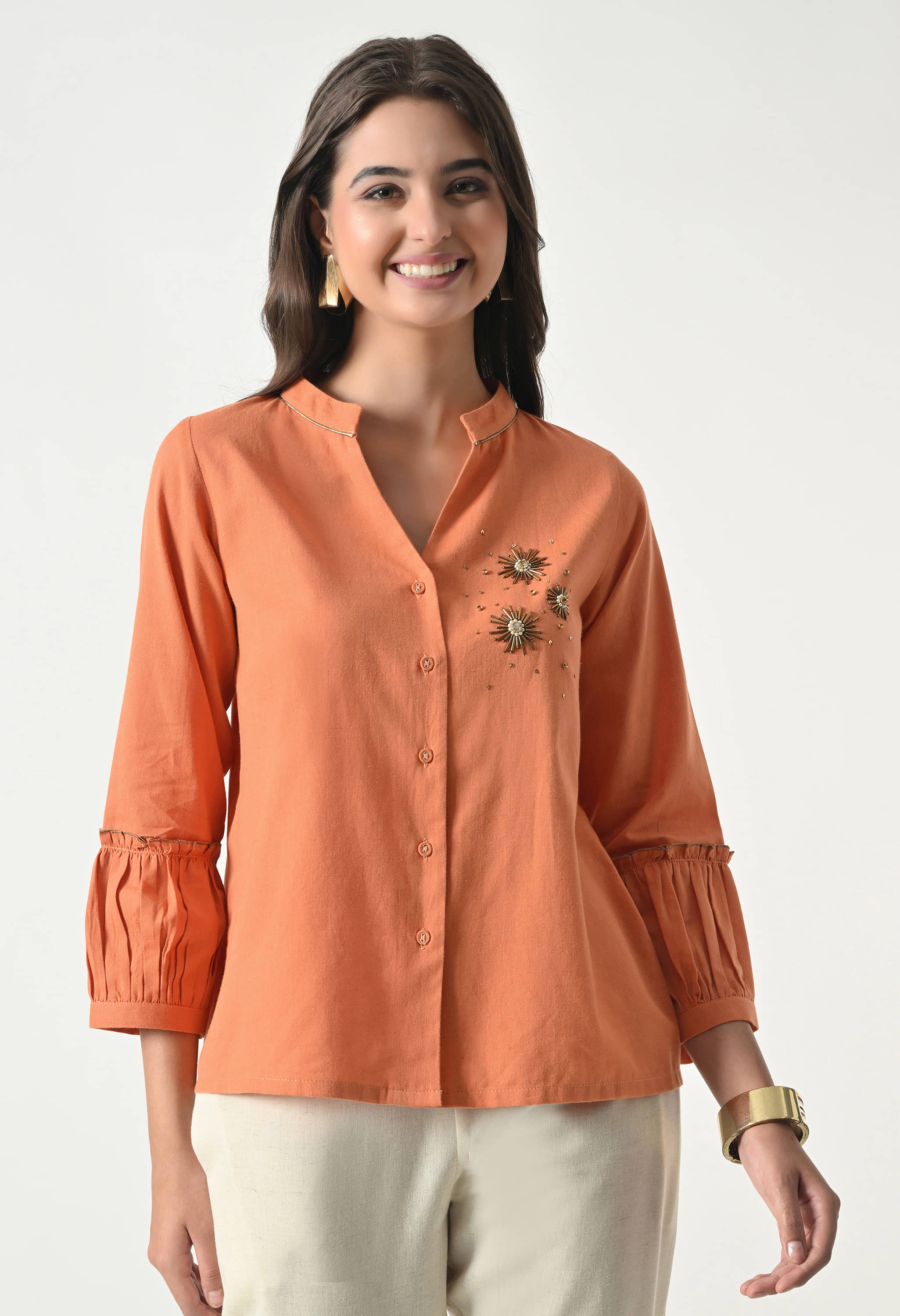 ALL WAYS YOU Women's Cotton Regular Top ( Orange )