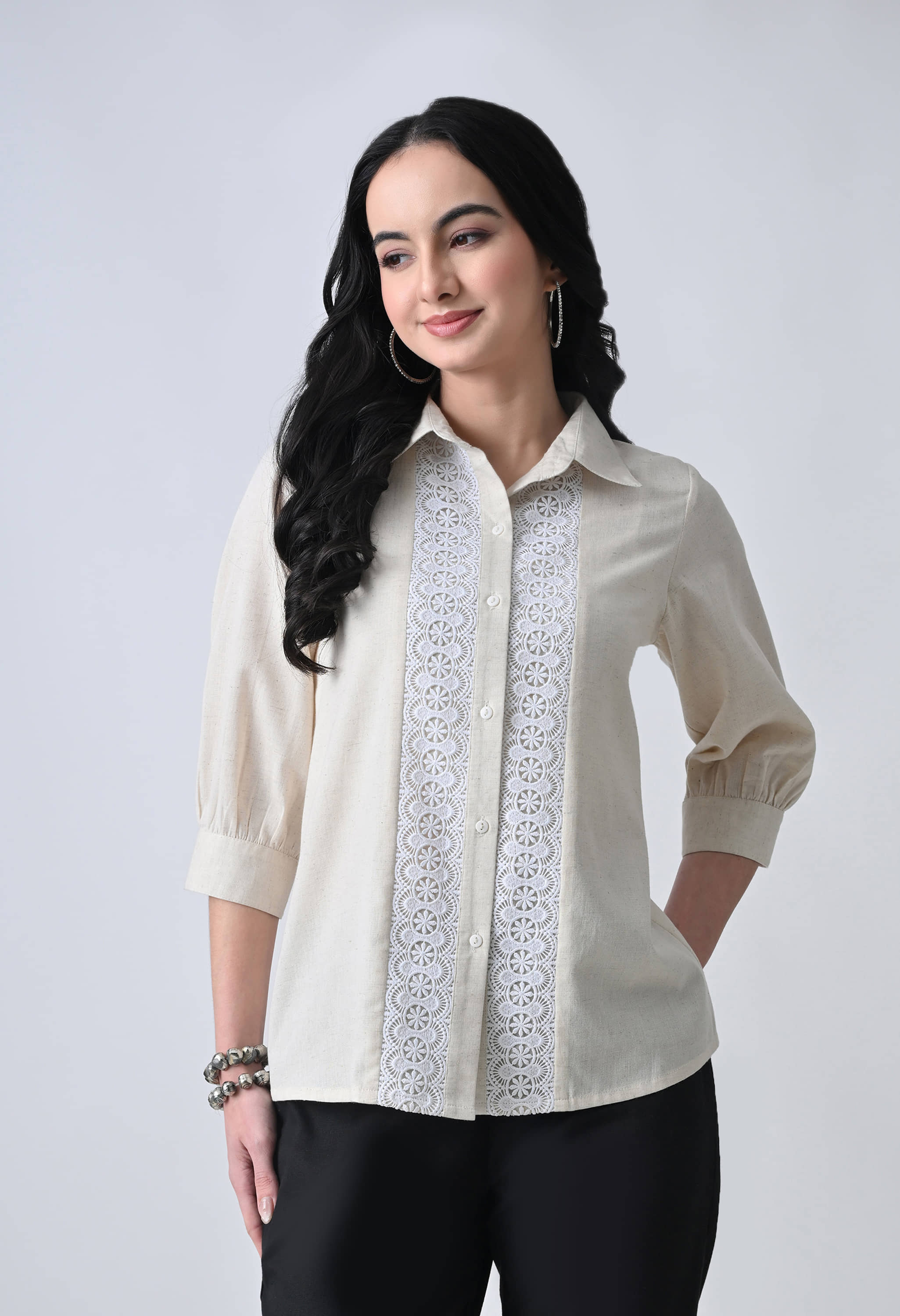ALL WAYS YOU Women's Cotton Regular Top ( Off White )