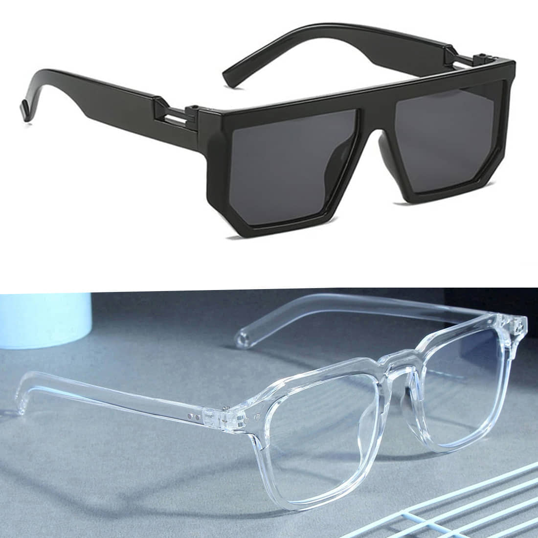 Elligator Black Square Sunglasses ( Pack of 2 ) - Sunglasses | Buy online on ZillyBuy