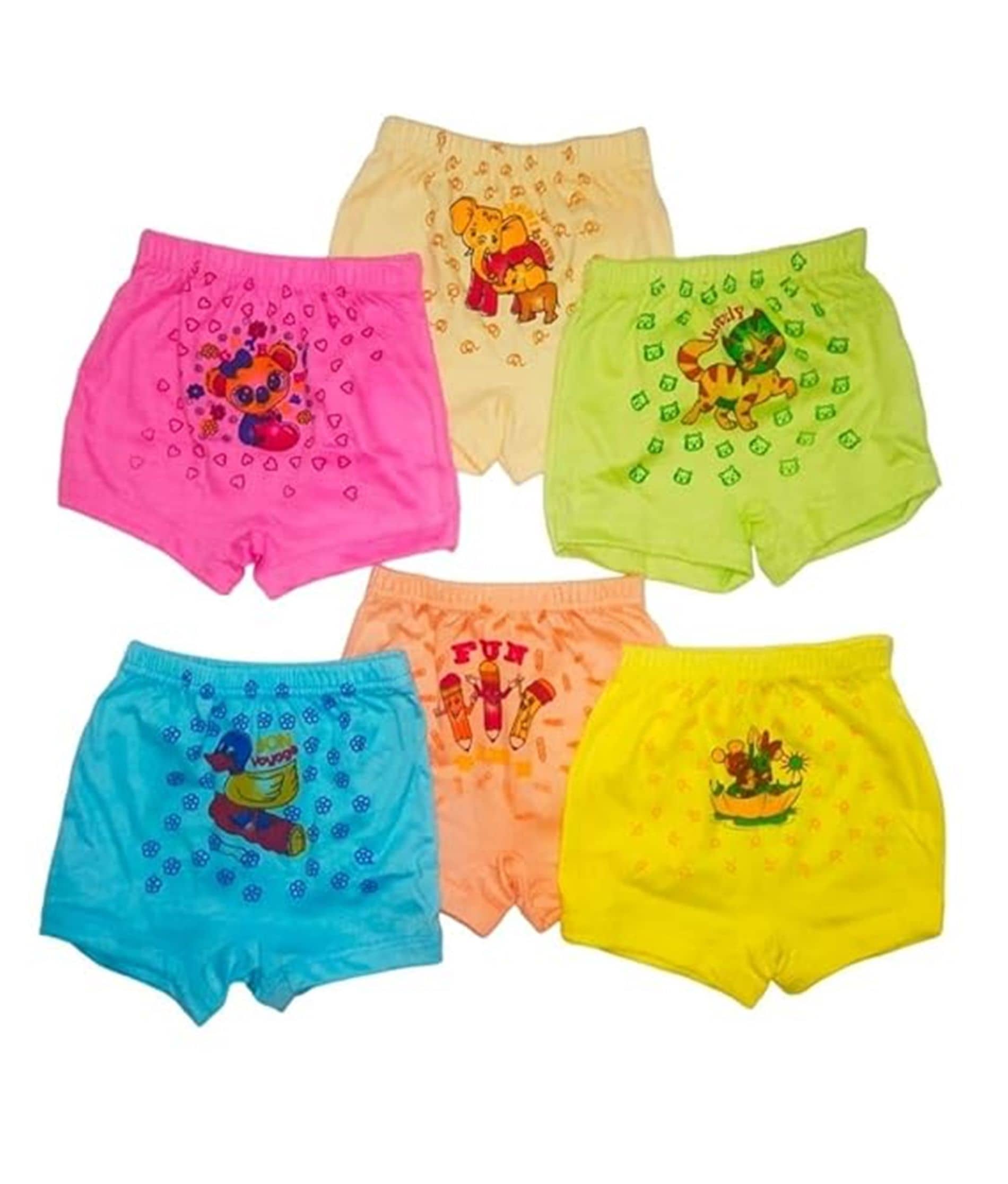 HUMBIRD Pack of 6 Cotton Bloomers For Girls ( Multicolor )