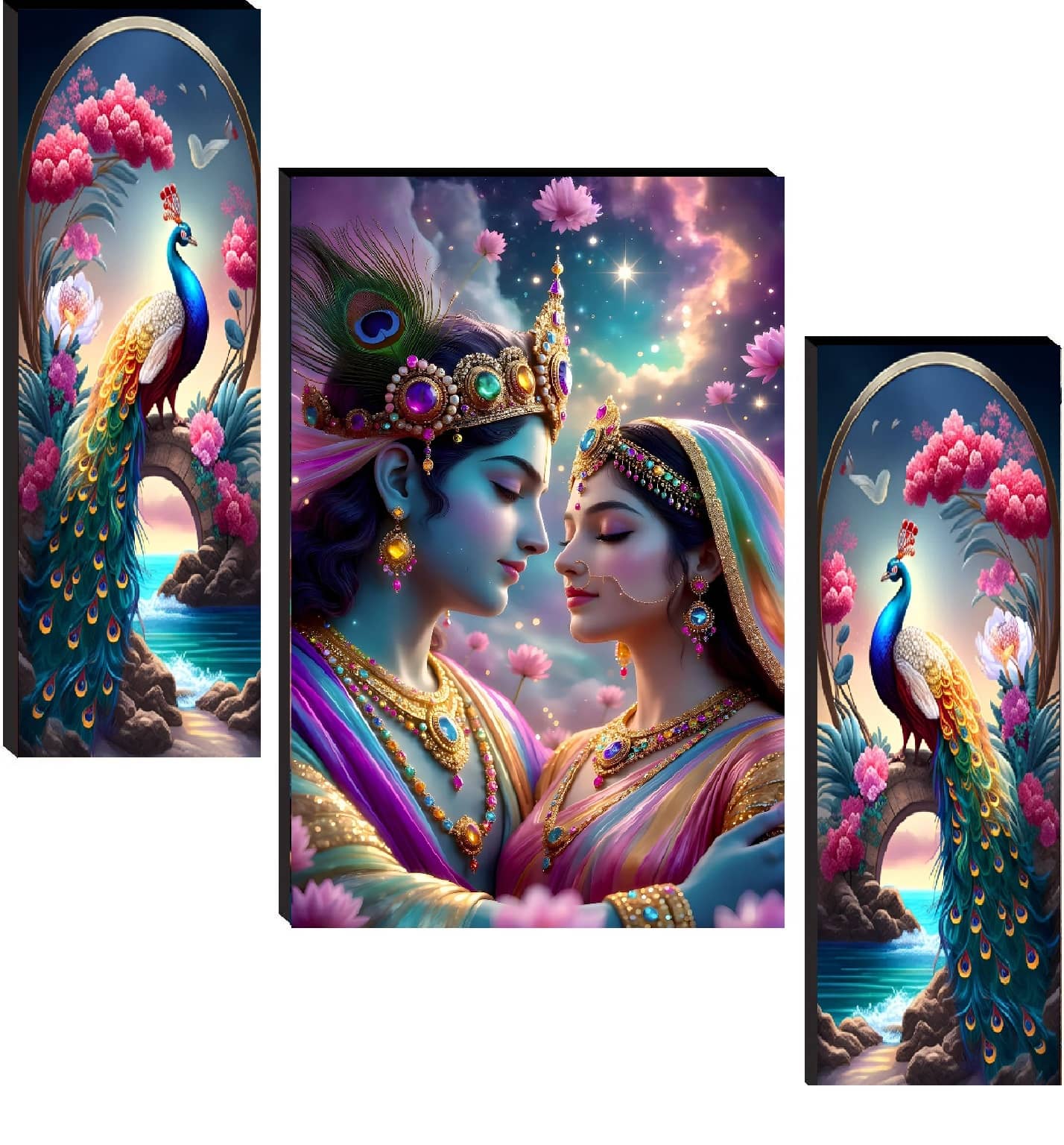 MahiArt Radha Krishna Wall Paintings Without Frame 30x1x45 (cm)