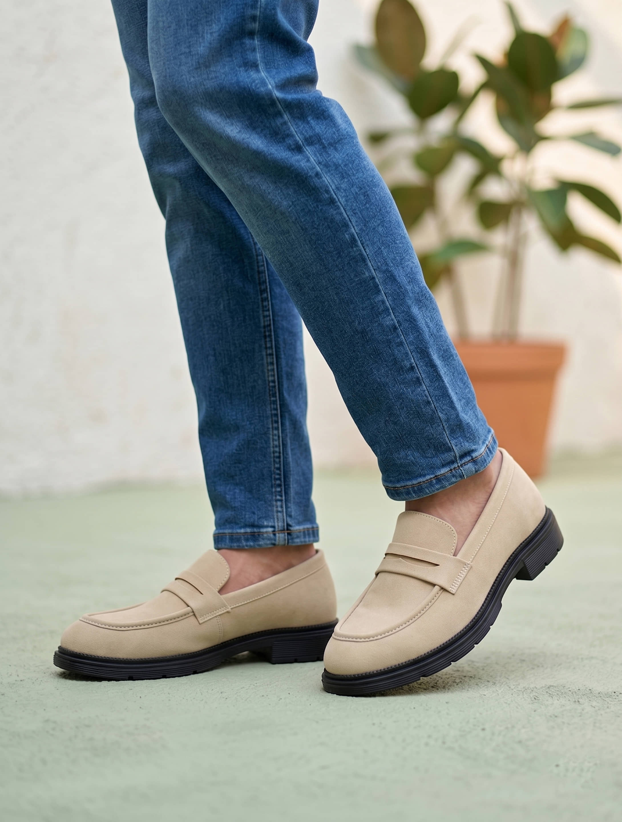 SHUAN Cream Men's Slip-on Shoes - Casual Shoes | Buy online on ZillyBuy