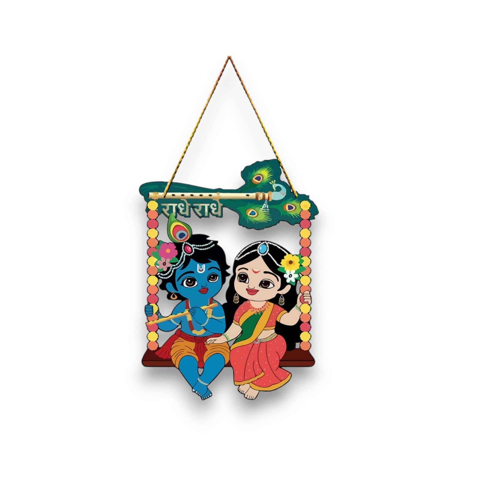 Radha Krishna Religious Wall Hanging for Home Decoration Wall Stickers Baal Krishna Door Hanging Living Room Decor Diwali Decoration Gift Festival Decorative Items Wall Art