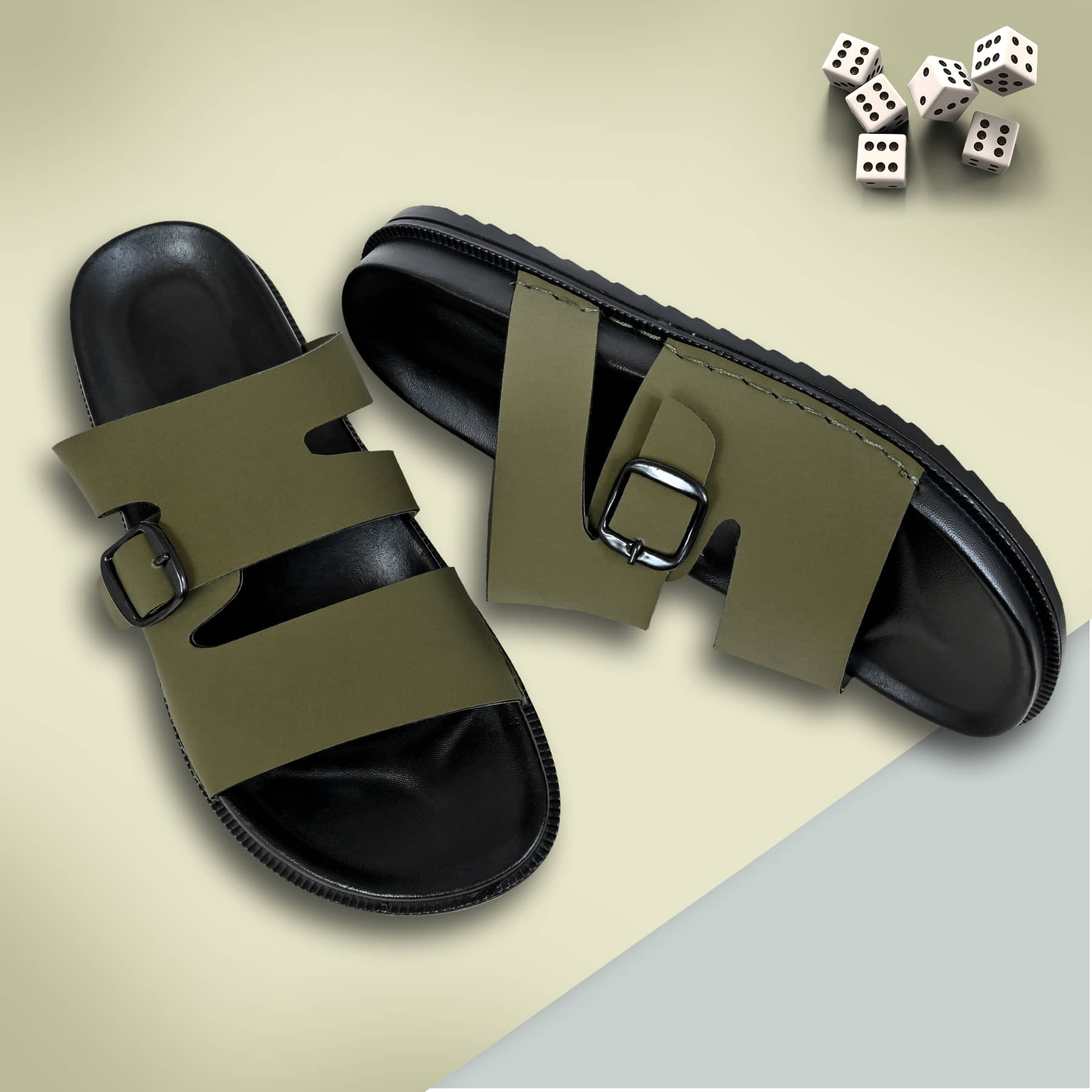 Chappal Wala 14308 Olive Men's Thong Flip Flop