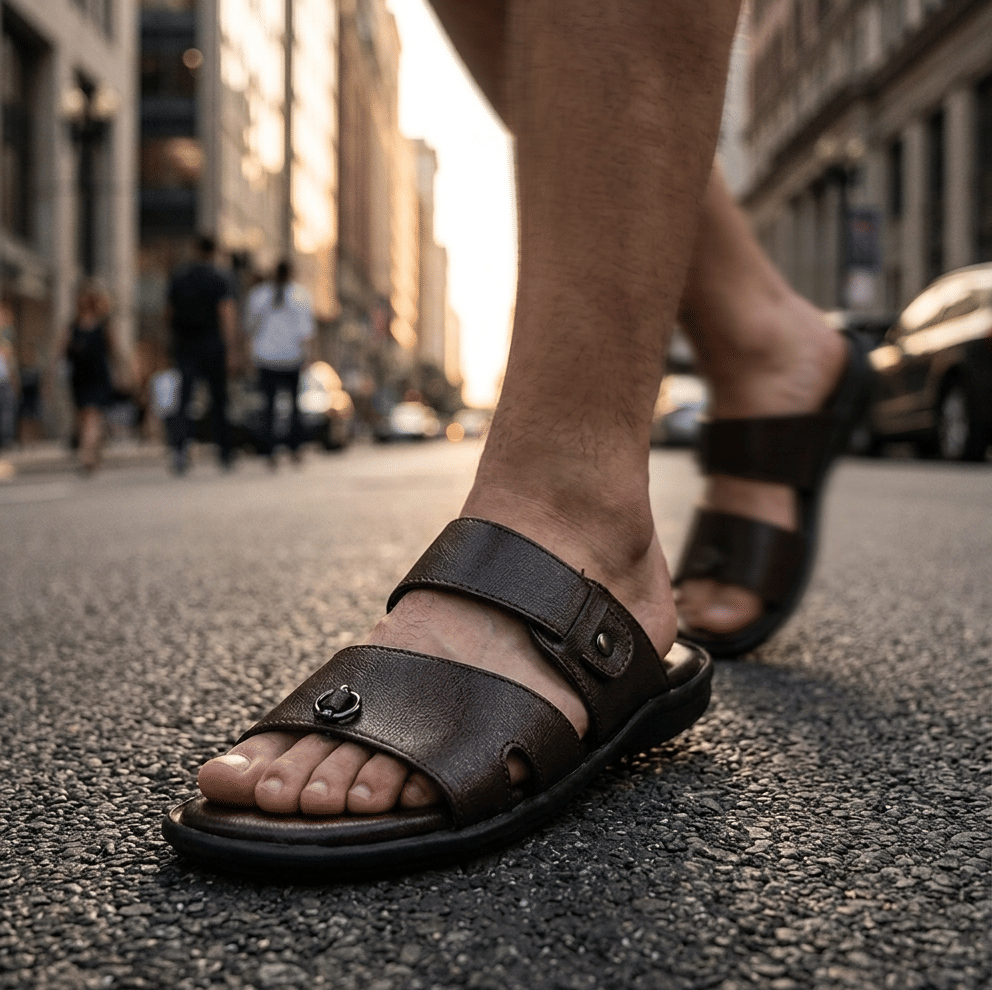 Runrave RIPIT - Black Men's Korean Sandals