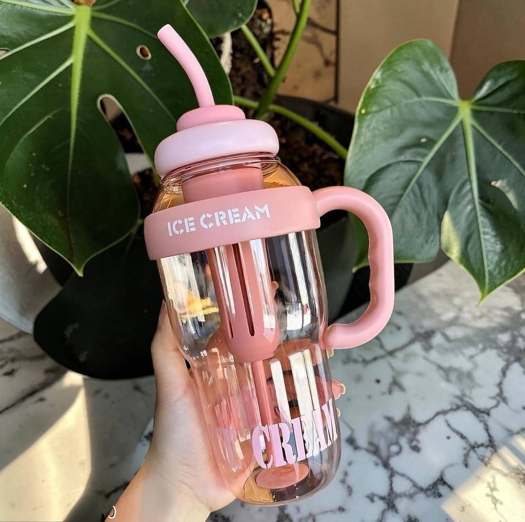 Weizny Pink Plastic Infuser Water Bottle 1300 mL ( Set of 1 )