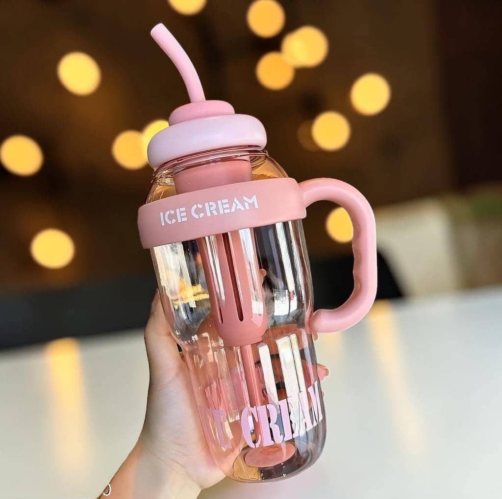 Weizny Pink Plastic Infuser Water Bottle 1300 mL ( Set of 1 )