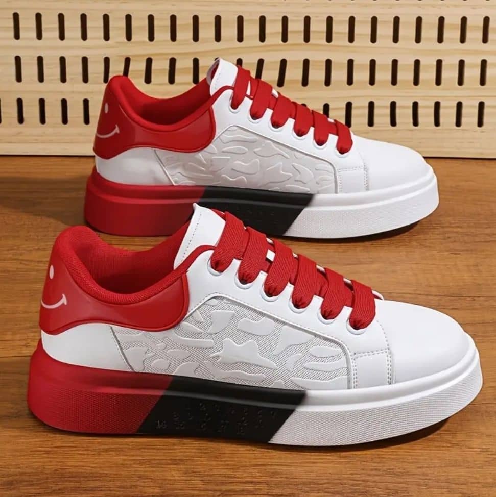 Xtoon Men's Stylish Embossed Pattern Casual Sneakers Red Men's - Casual Shoes | Buy online on ZillyBuy