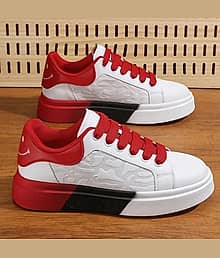 Xtoon Men's Stylish Embossed Pattern Casual Sneakers Red Men's