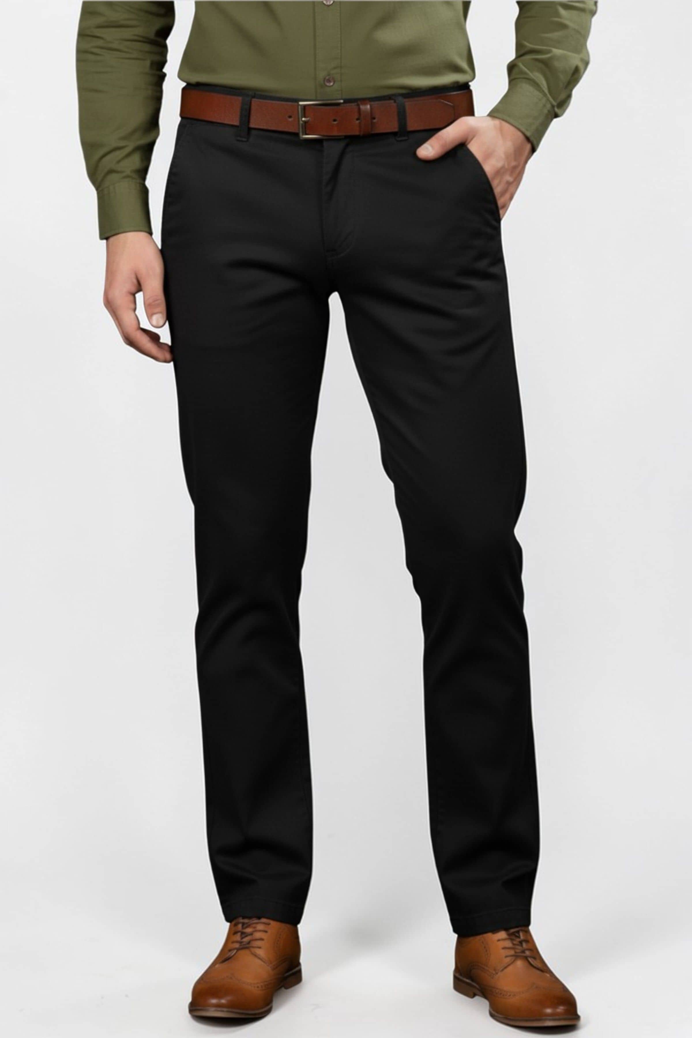 ZAYSH Regular Men's Chinos - Black ( Pack of 1 ) - Trousers | Buy online on ZillyBuy