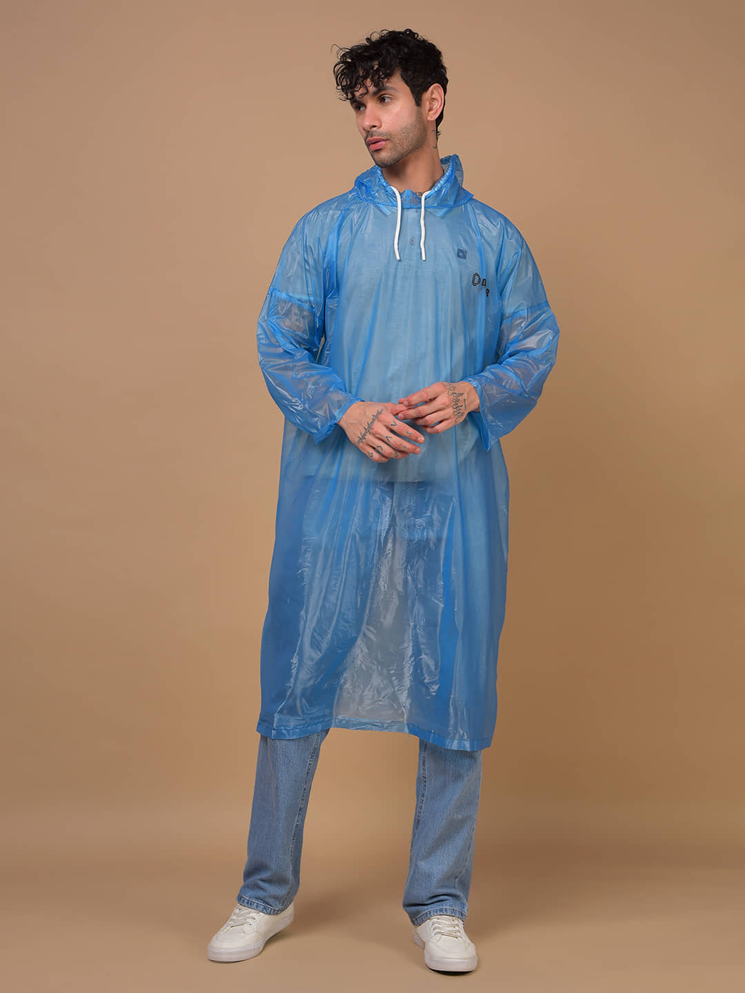 Dollar Unisex Waterproof PVC Rain Poncho Hood Full Sleeve Foldable