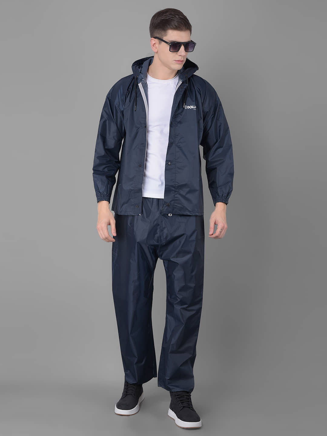 Dollar Rainguard Men's PVC Full Sleeve Solid Raincoat Set With Adjustable Hood and Pocket