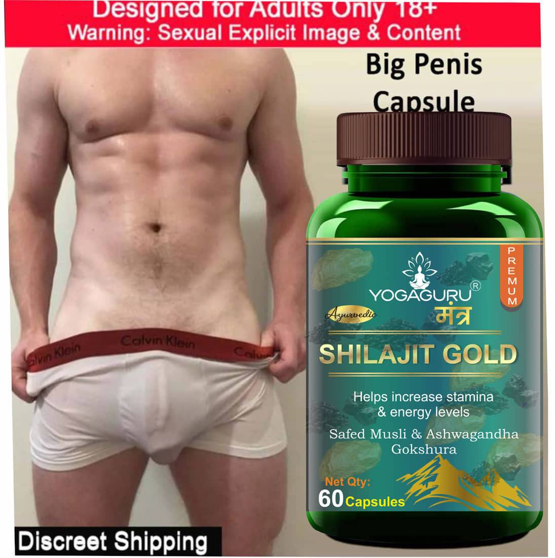 Pure Natural & Herbal Shilajit Gold Capsules - 60 Capsules, 500MG - Natural Energy Booster