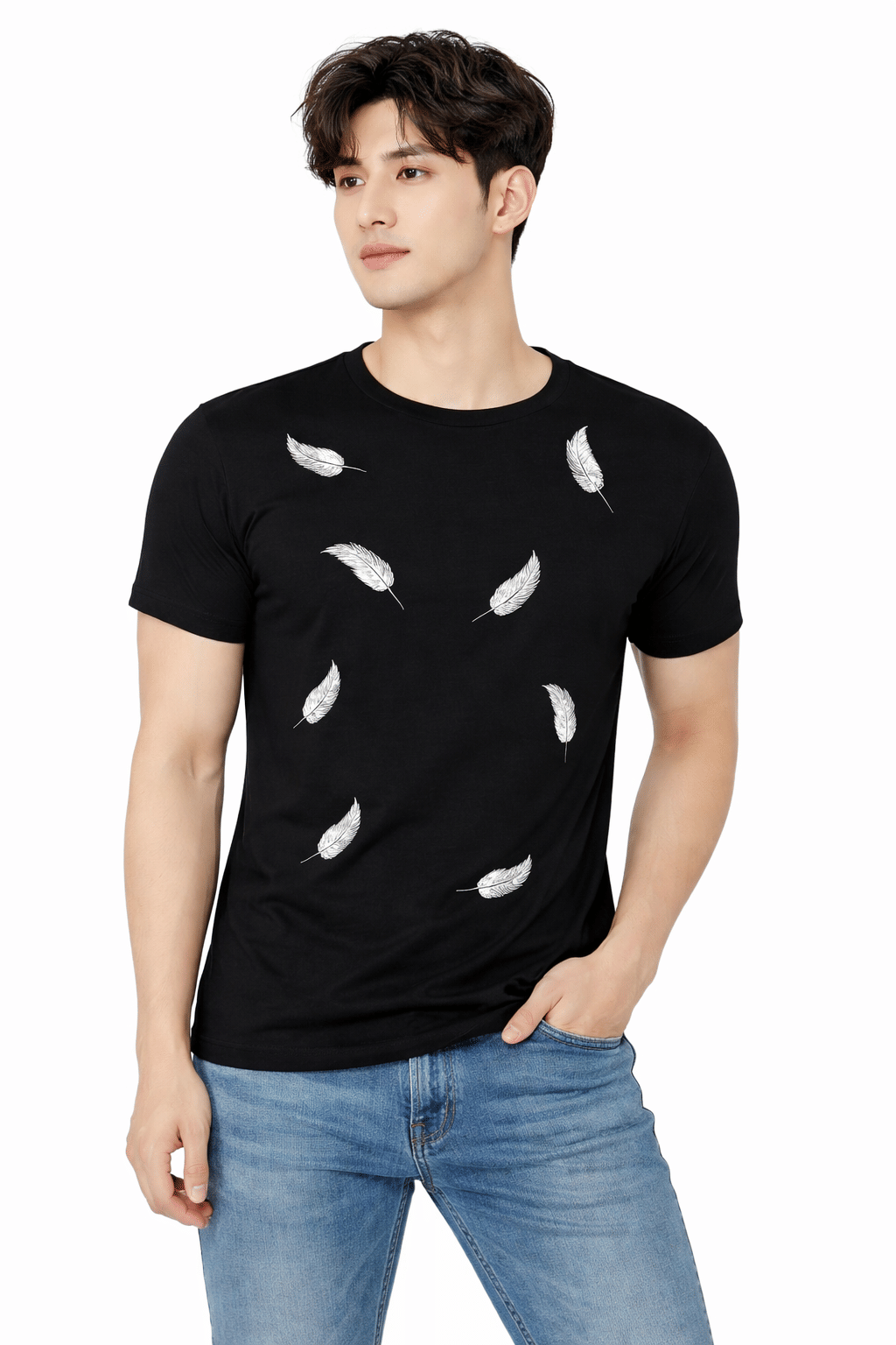 attitude start of fashion Men Polyester Regular Fit Printed T-Shirt ( Black )