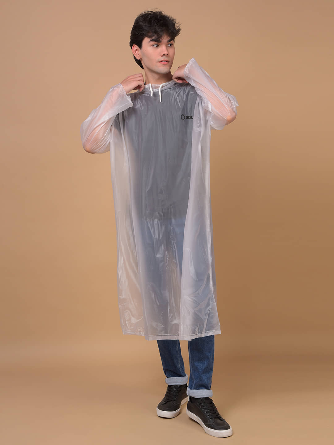 Dollar Unisex Waterproof PVC Rain Poncho Hood Full Sleeve Foldable
