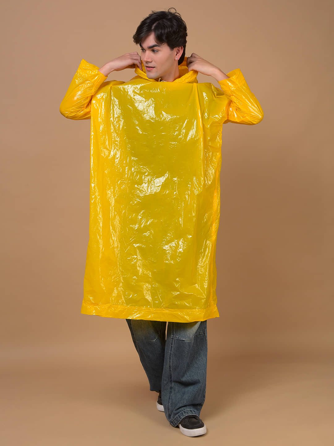 Dollar Unisex Waterproof PVC Rain Poncho Hood Full Sleeve Foldable