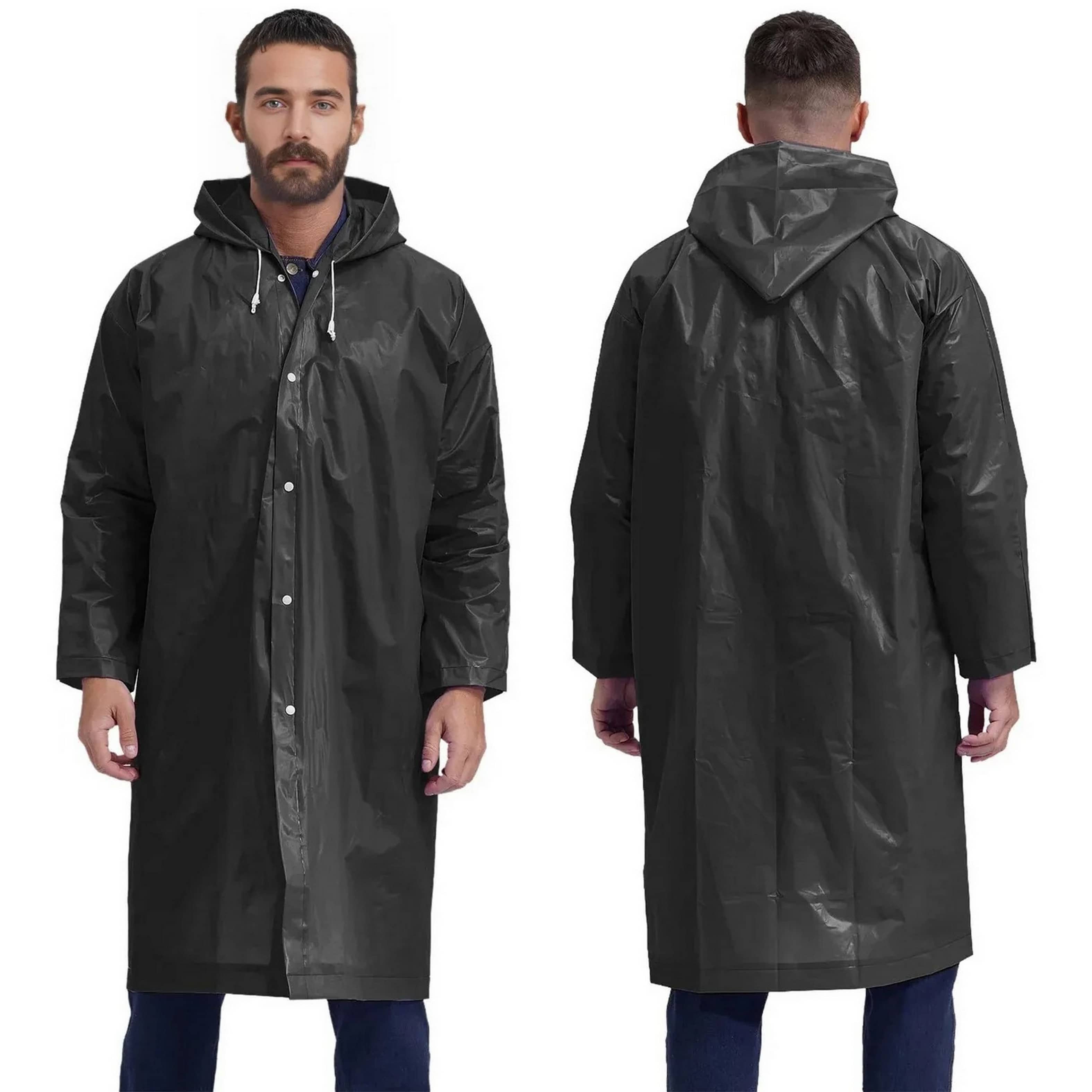 Infispace Black PVC Men's Long Raincoat ( Pack of 1 )