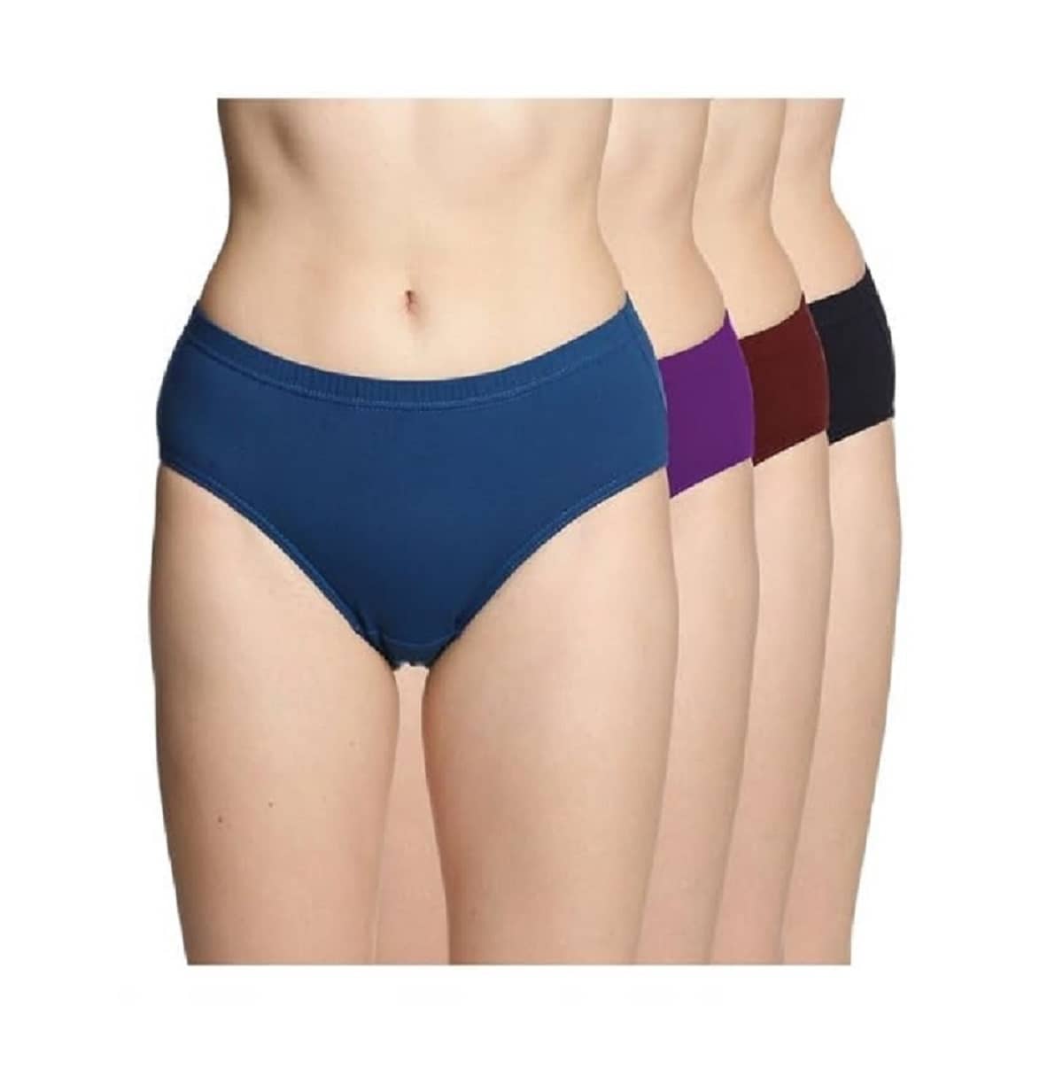 PUSHPADANT FASHION WEAR Pack of 4 Cotton Briefs For Women ( Multicolor )