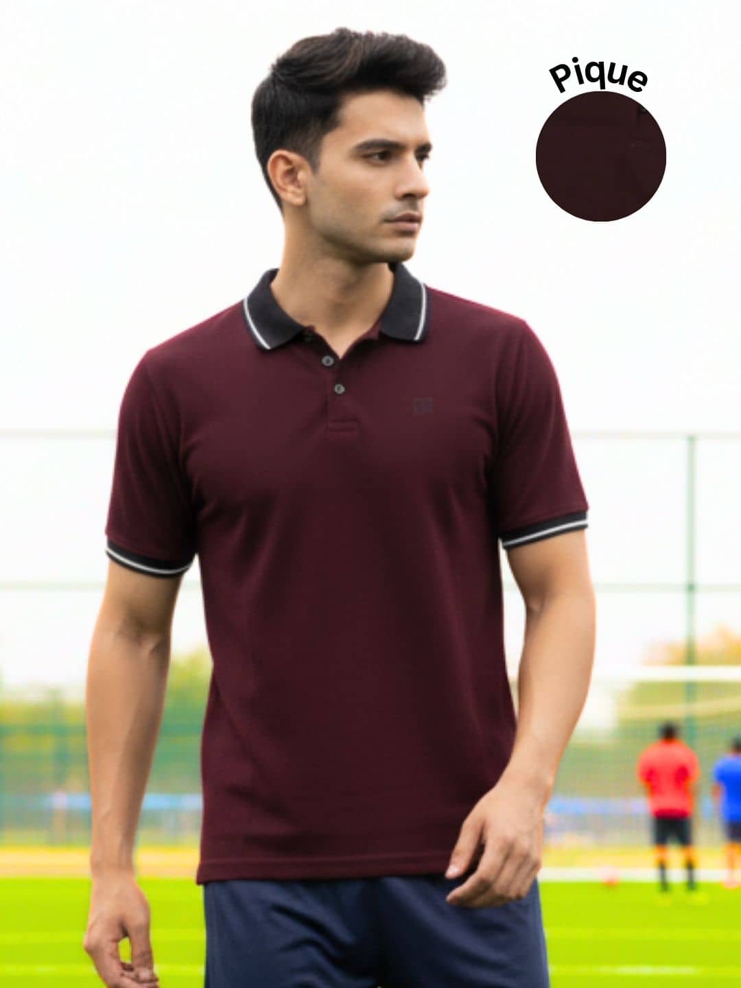 Rigo Men Cotton Regular Fit Solid Polo T Shirt ( Maroon )