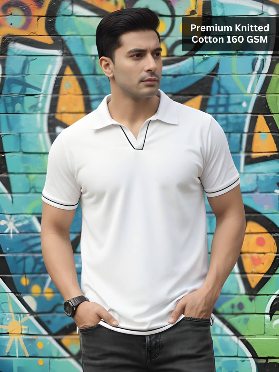 Rigo Men Cotton Regular Fit Solid Polo T Shirt ( White )