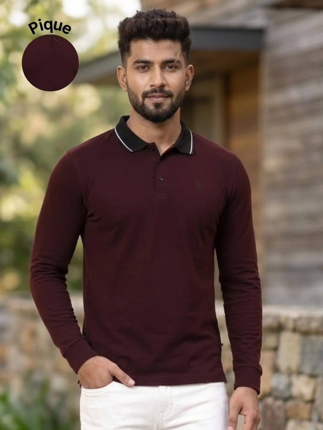 Rigo Men Cotton Regular Fit Solid Polo T Shirt ( Maroon )