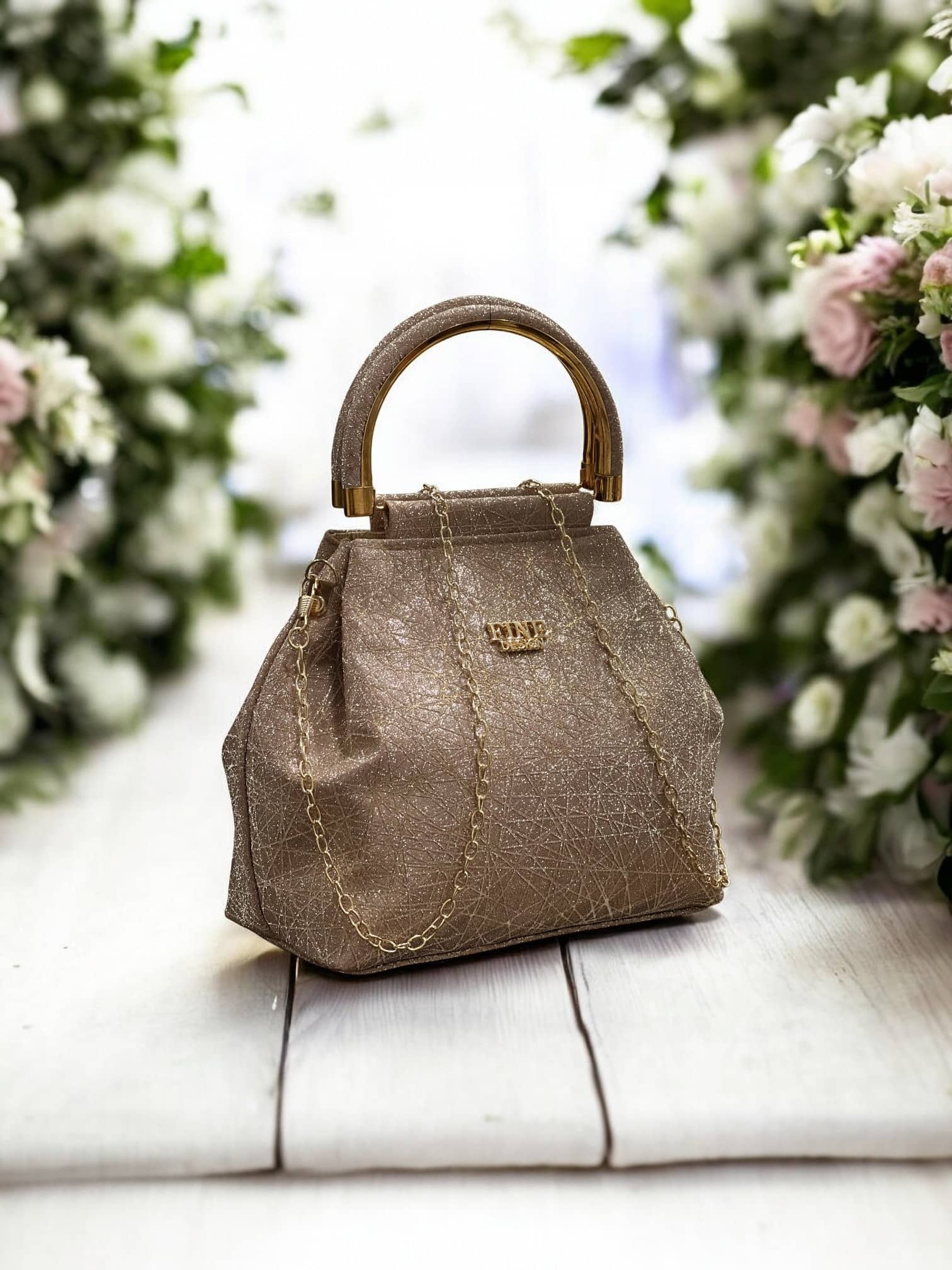 Fine Design Gold Faux Leather Potli - Handbags | Buy online on ZillyBuy