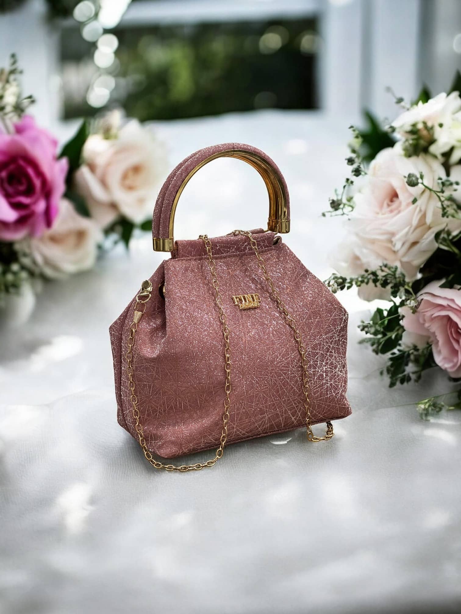 Fine Design Pink Faux Leather Potli - Handbags | Buy online on ZillyBuy