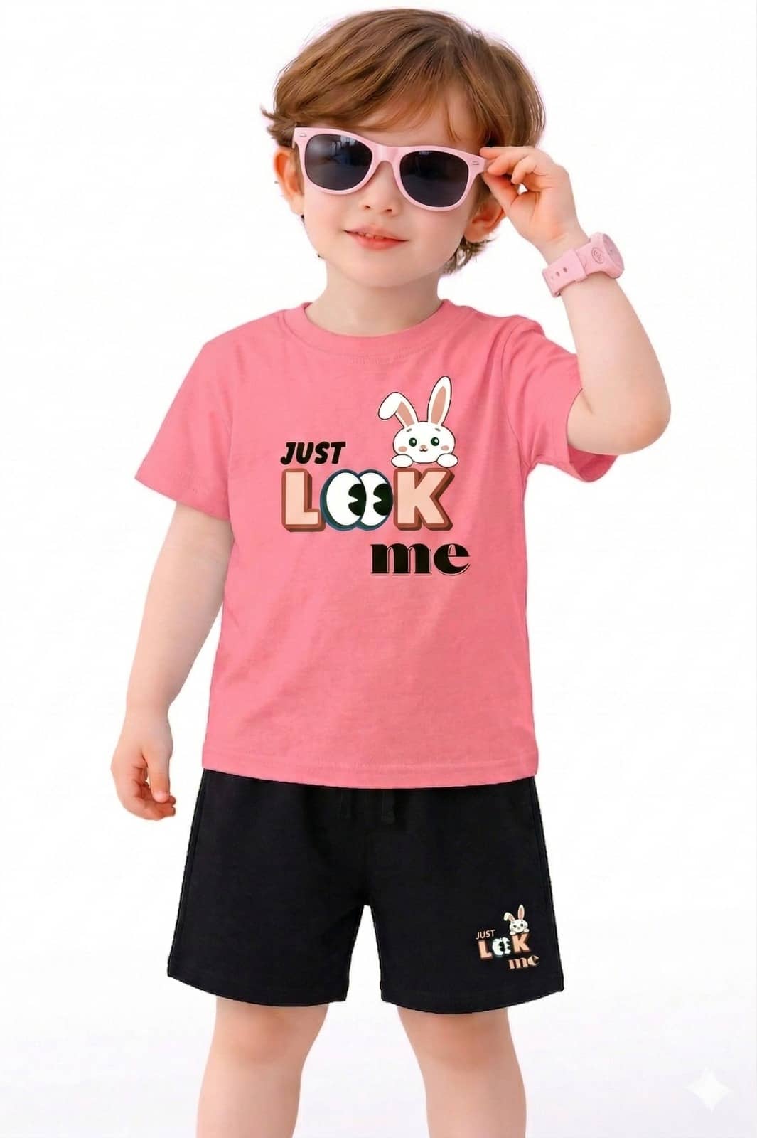 RBF84 Unisex Cotton T-Shirt & Shorts Set ( Light Blue , Pack of 1 )