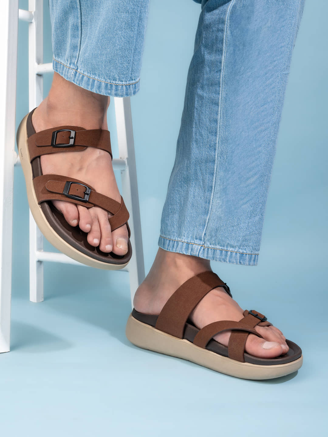 Fentacia Fentacia Men Tan Casual Comfort Sandals Tan Men's Daily Slipper