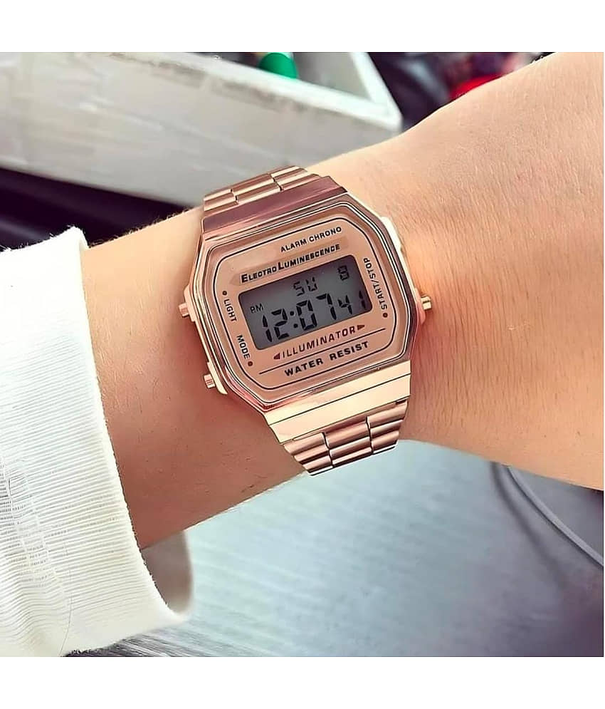 Buy QitmirMKT Rose Gold Metal Digital Women's Watch - Image 1