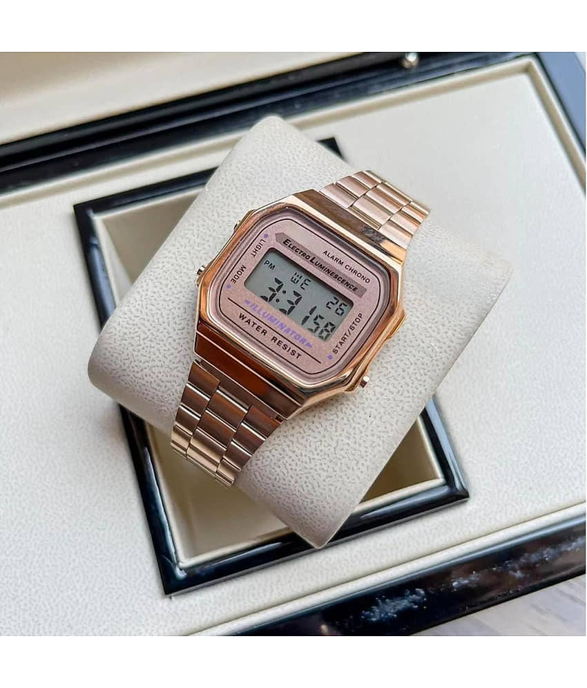 Buy QitmirMKT Rose Gold Metal Digital Women's Watch - Image 3