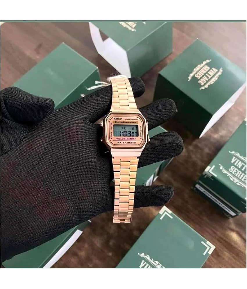 Buy QitmirMKT Rose Gold Metal Digital Women's Watch - Image 4