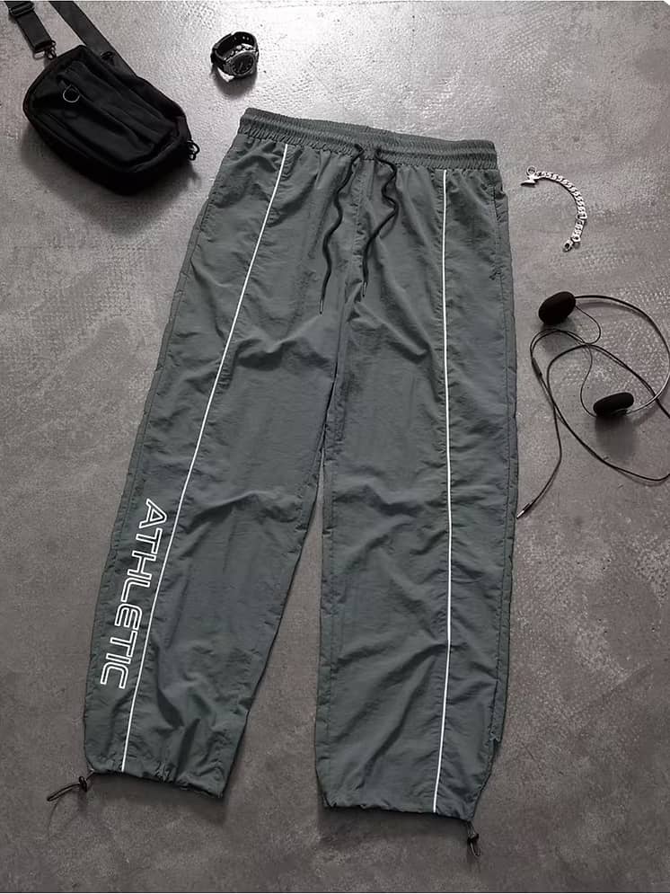 Deslizar Grey Nylon Baggy Fit Men's Joggers - Image 1