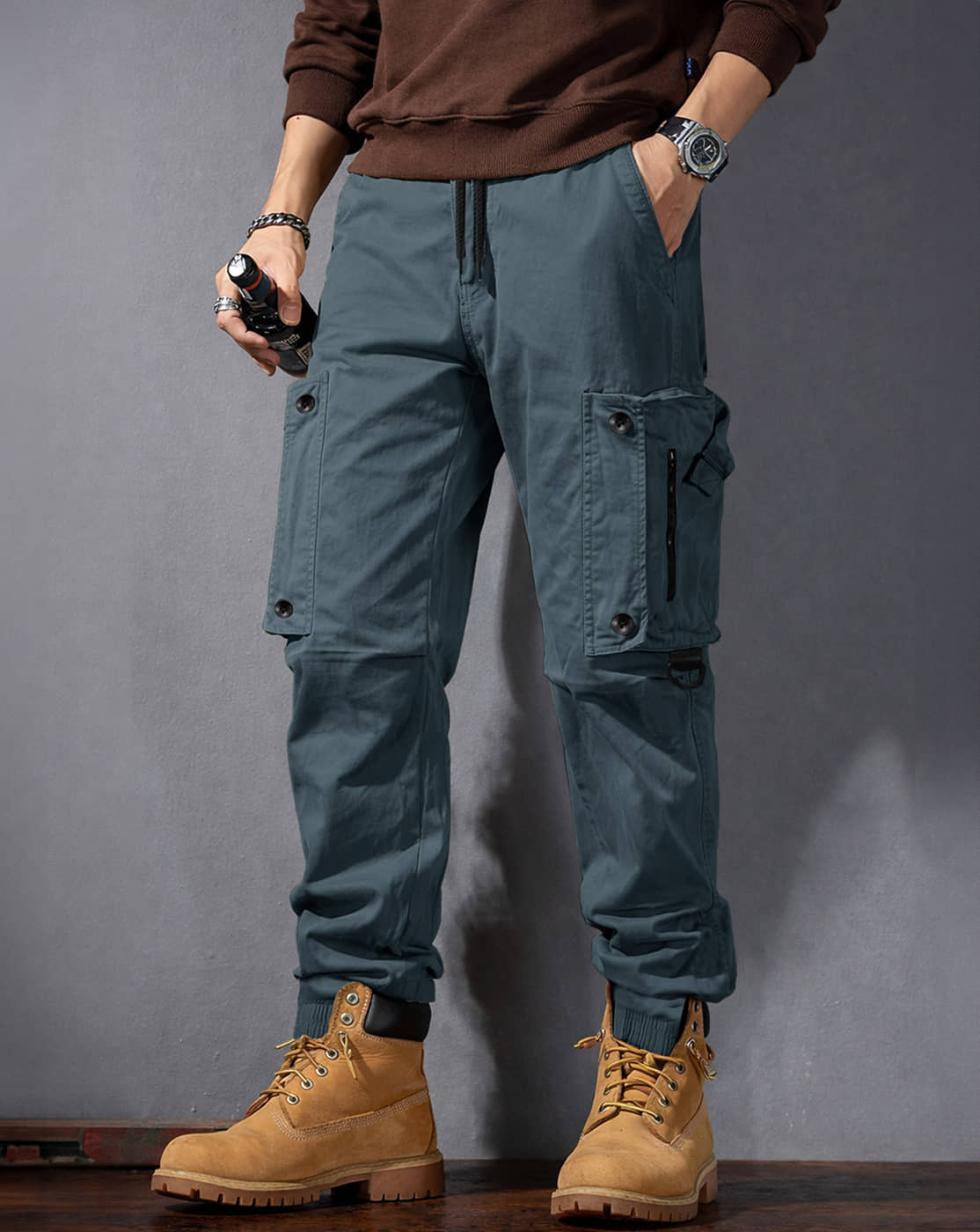 Eyebogler Relax Men's Cargos - Grey ( Pack of 1 ) - Trousers | Buy online on ZillyBuy