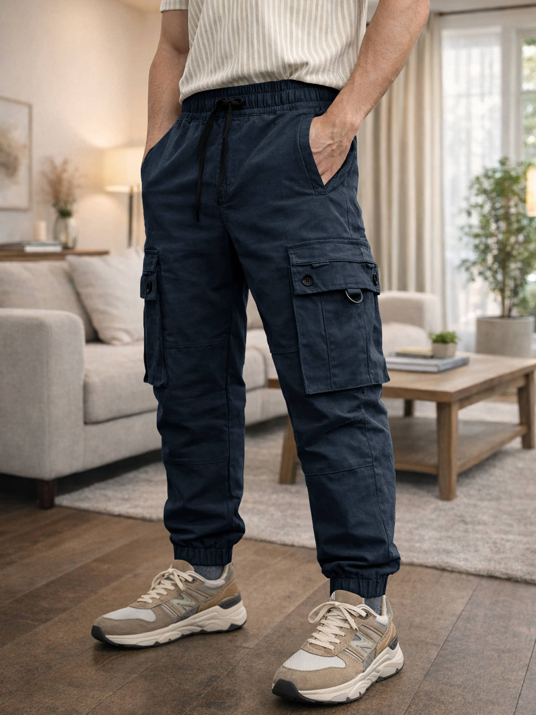 Eyebogler Relax Men's Cargos - Navy Blue ( Pack of 1 ) - Trousers | Buy online on ZillyBuy