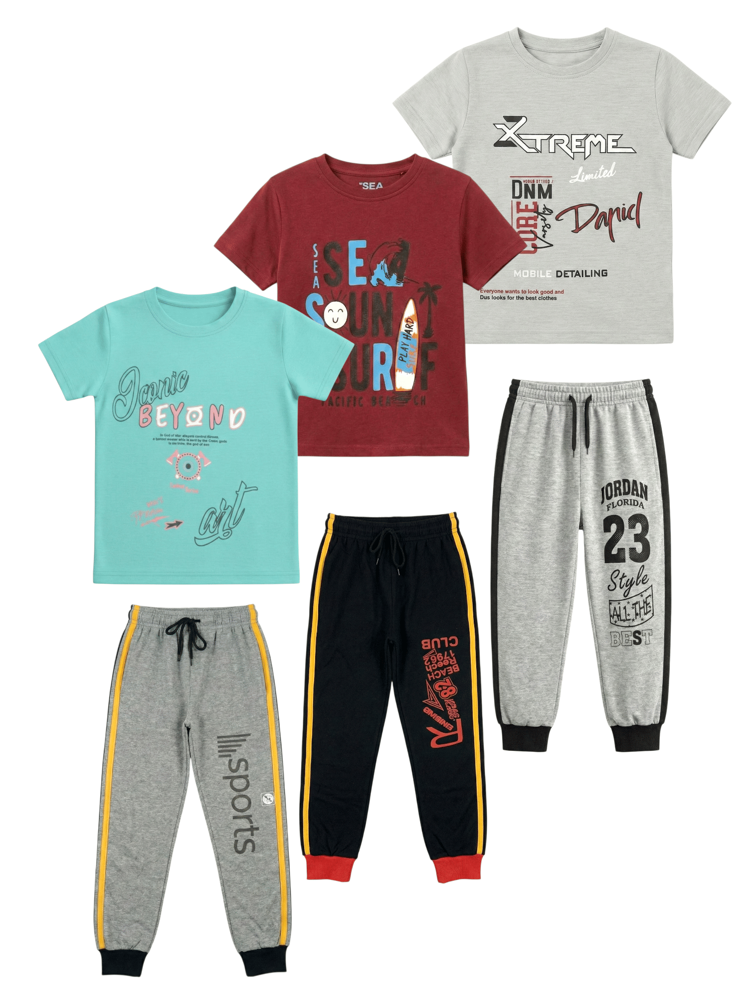 FANCY WEAR Boys Hosiery T-Shirt & Pants Set ( Multicolor , Pack of 3 )