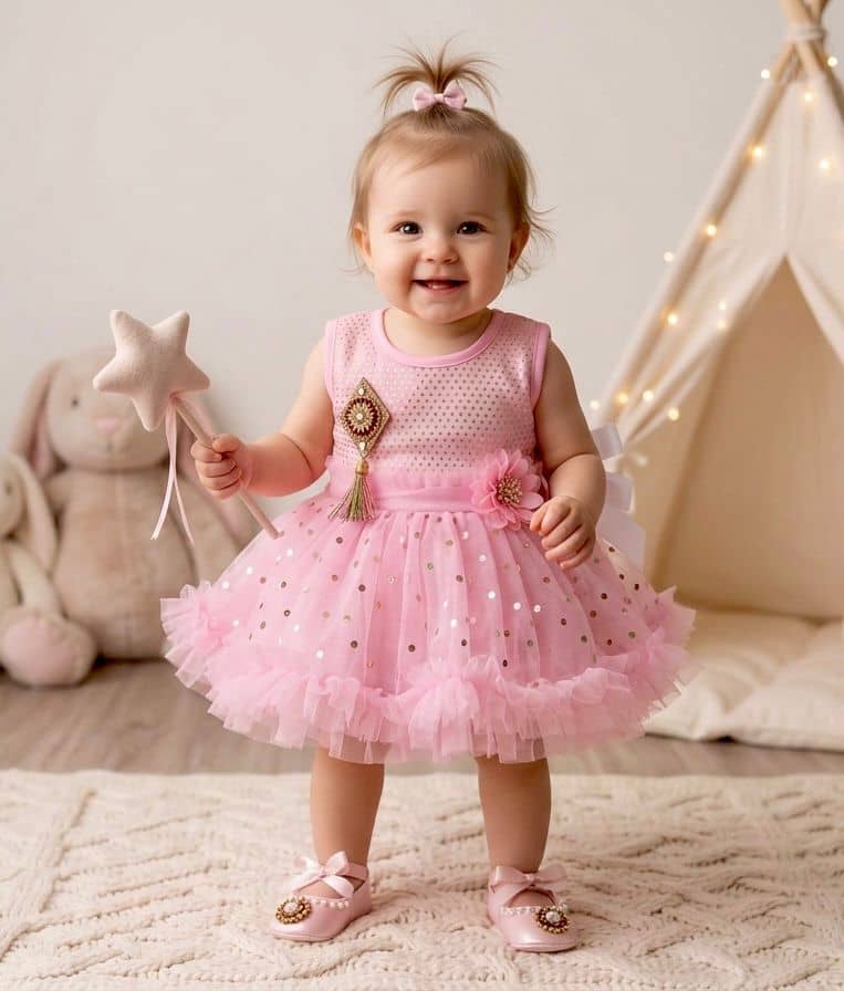 s muktar garments Net Frock For Baby Girls ( Pack of 1 , Pink )