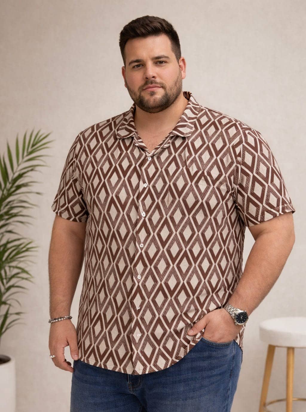 AUSTIVO Cotton Blend Regular Fit Printed Half Sleeves Men's Casual Shirt - Mint Green ( Pack of 1 )