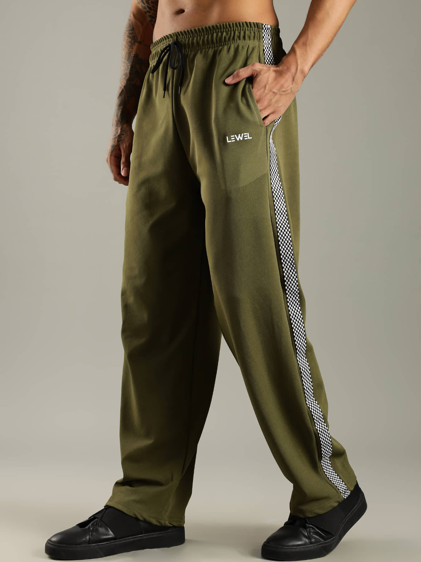 LEWEL Olive Green Polyester Men's Trackpants ( Pack of 1 ) - Track Pants | Buy online on ZillyBuy