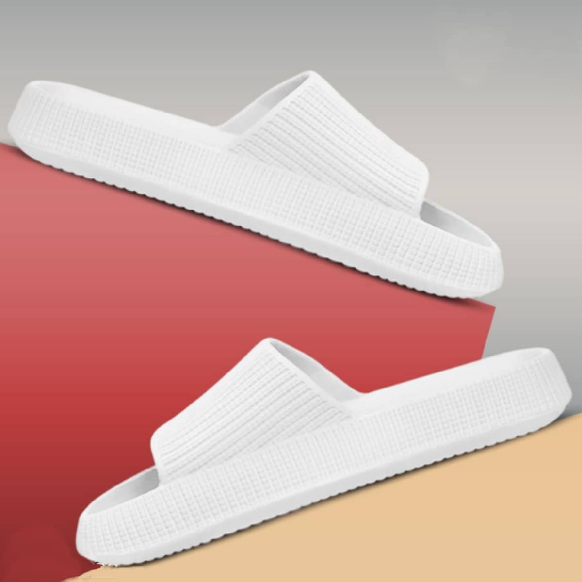 Monoction White Men's Slide Flip Flop