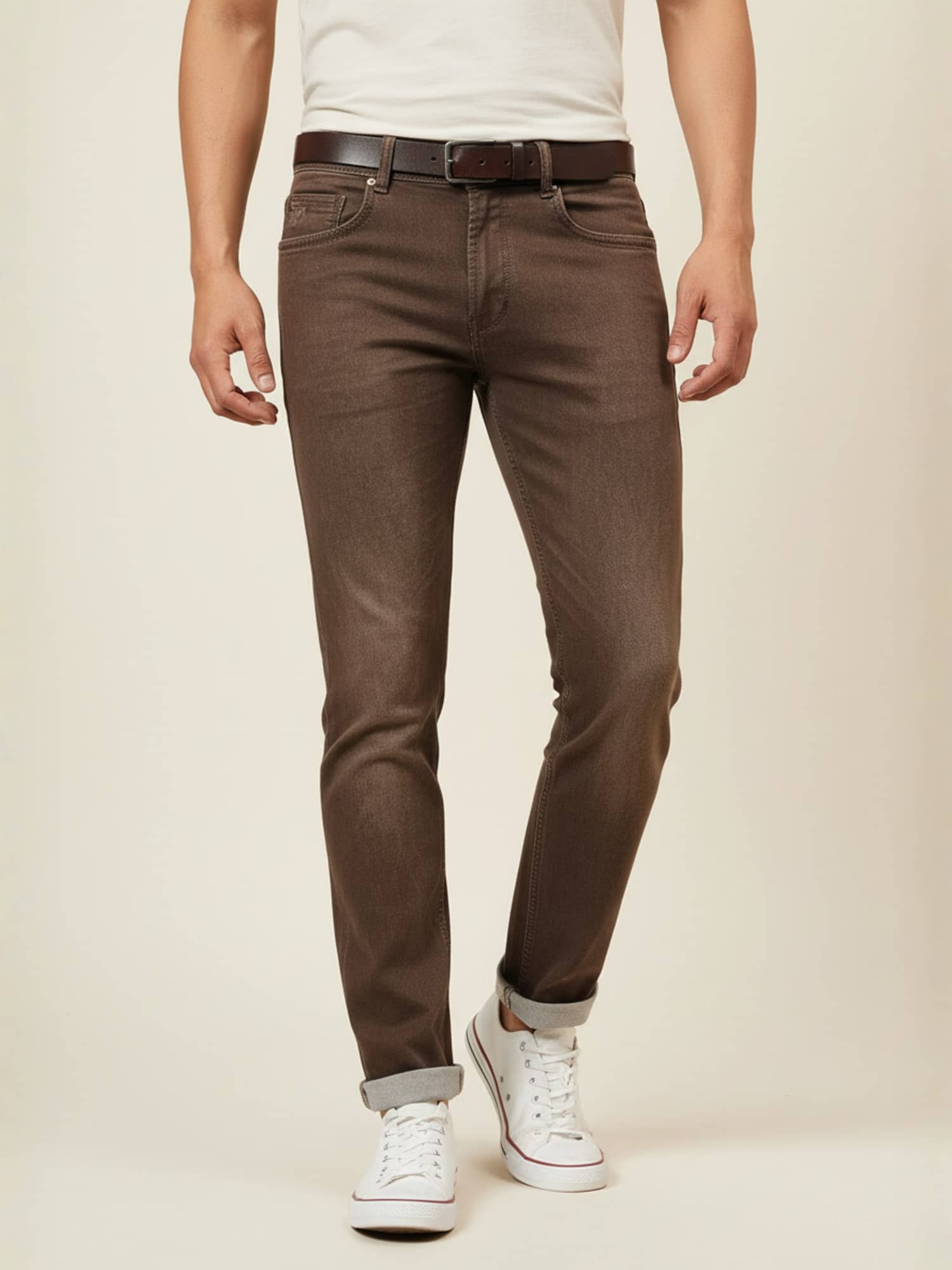 plounge Regular Fit Clean Look Men's Jeans ( Coffee ) - Jeans | Buy online on ZillyBuy