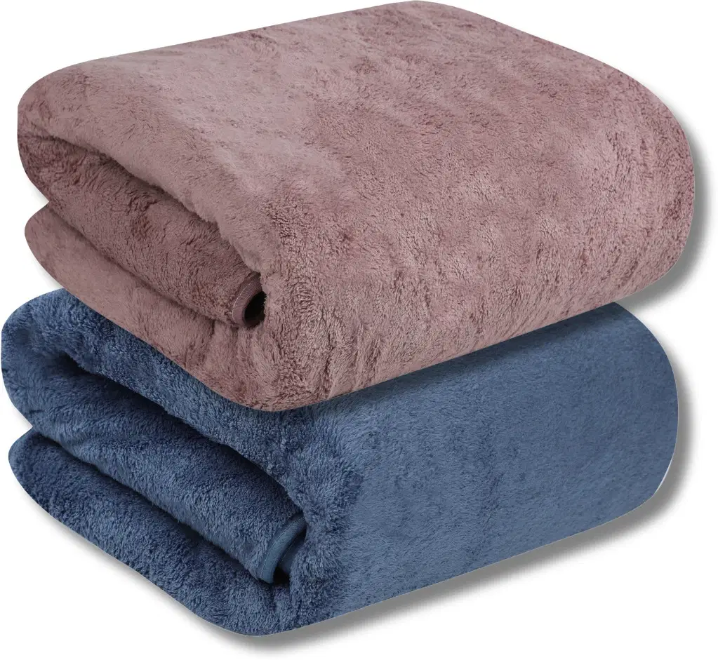 FEZORA Pack of 2 Microfibre 500 -GSM Bath Towel ( Blue ) - Towels | Buy online on ZillyBuy