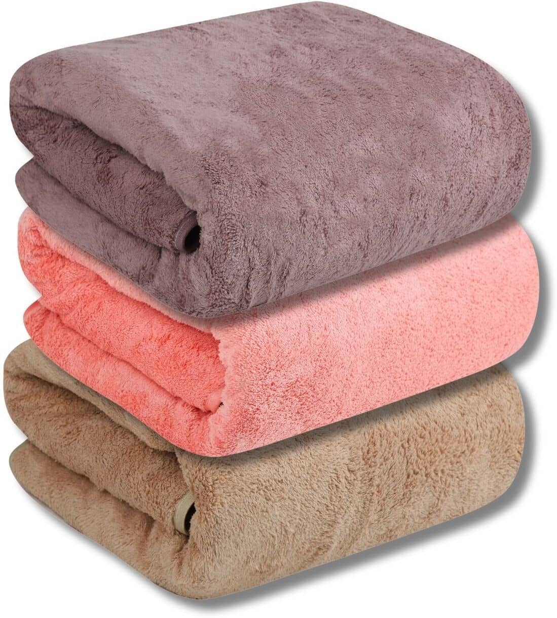 FEZORA Pack of 3 Microfibre 425 -GSM Bath Towel ( Multicolor ) - Towels | Buy online on ZillyBuy